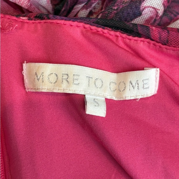 Revolve more to come marina ruched mesh floral pink mini dress size small - Picture 4 of 15